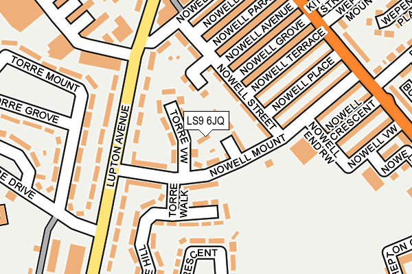 LS9 6JQ map - OS OpenMap – Local (Ordnance Survey)