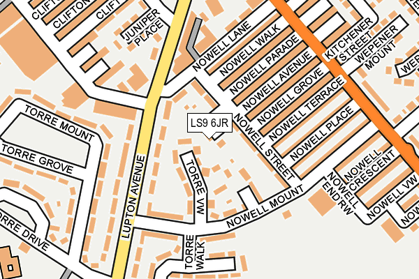 LS9 6JR map - OS OpenMap – Local (Ordnance Survey)