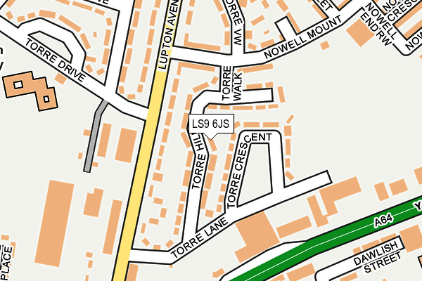 LS9 6JS map - OS OpenMap – Local (Ordnance Survey)