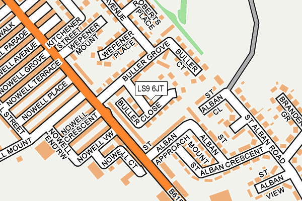 LS9 6JT map - OS OpenMap – Local (Ordnance Survey)