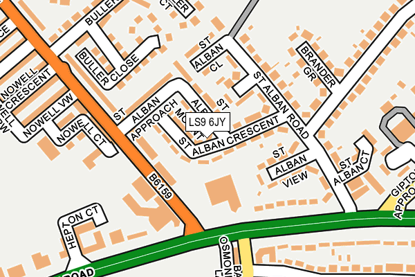 LS9 6JY map - OS OpenMap – Local (Ordnance Survey)