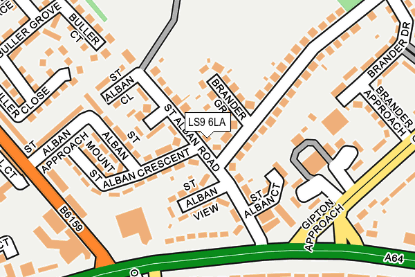 LS9 6LA map - OS OpenMap – Local (Ordnance Survey)