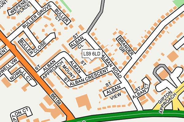 LS9 6LD map - OS OpenMap – Local (Ordnance Survey)