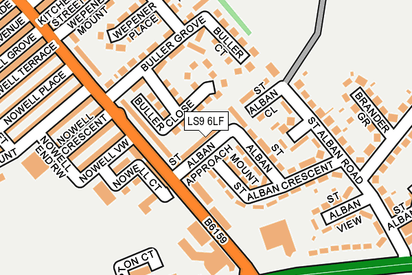 LS9 6LF map - OS OpenMap – Local (Ordnance Survey)