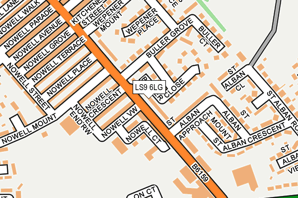 LS9 6LG map - OS OpenMap – Local (Ordnance Survey)