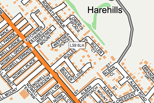 LS9 6LH map - OS OpenMap – Local (Ordnance Survey)