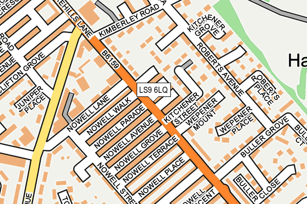 LS9 6LQ map - OS OpenMap – Local (Ordnance Survey)