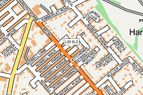 LS9 6LS map - OS OpenMap – Local (Ordnance Survey)