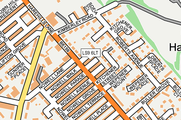 LS9 6LT map - OS OpenMap – Local (Ordnance Survey)