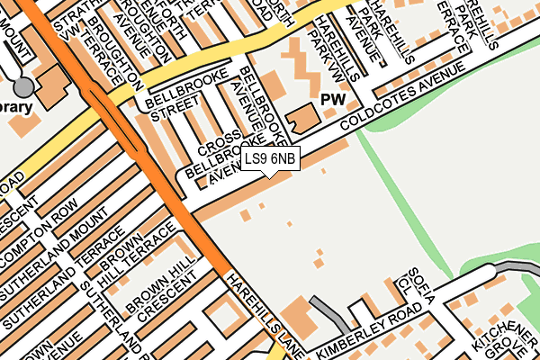 LS9 6NB map - OS OpenMap – Local (Ordnance Survey)