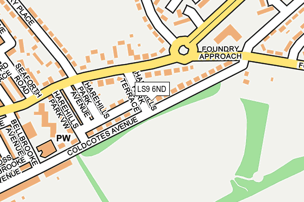 LS9 6ND map - OS OpenMap – Local (Ordnance Survey)