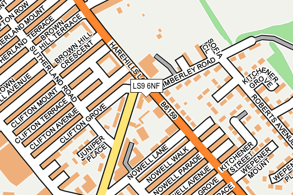 LS9 6NF map - OS OpenMap – Local (Ordnance Survey)