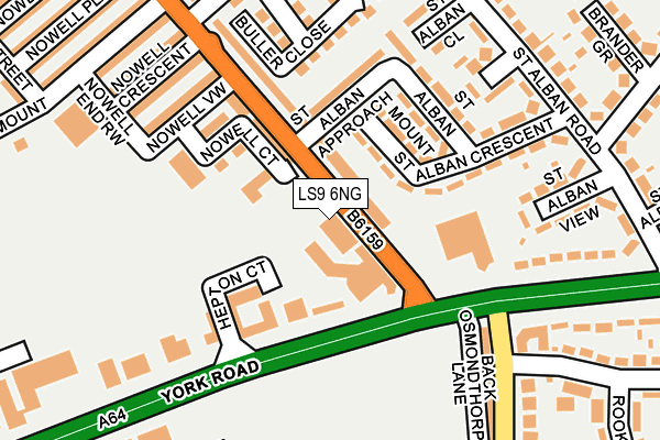 LS9 6NG map - OS OpenMap – Local (Ordnance Survey)