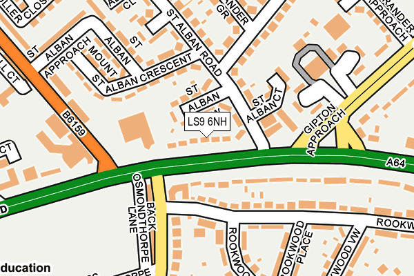 LS9 6NH map - OS OpenMap – Local (Ordnance Survey)