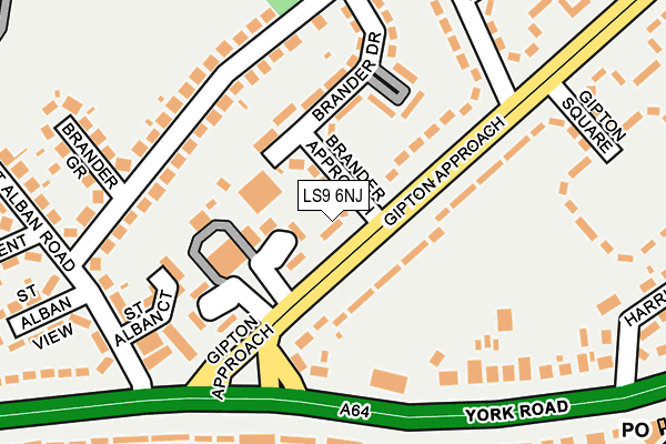 LS9 6NJ map - OS OpenMap – Local (Ordnance Survey)