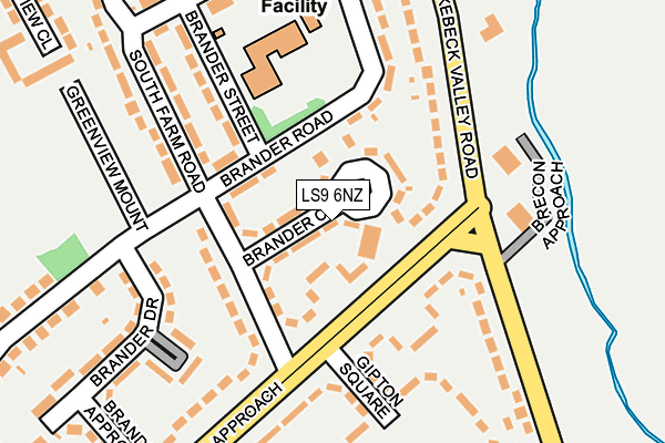 LS9 6NZ map - OS OpenMap – Local (Ordnance Survey)
