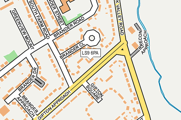 LS9 6PA map - OS OpenMap – Local (Ordnance Survey)
