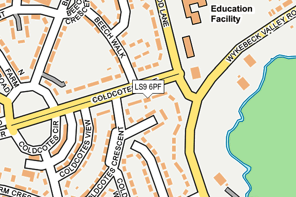 LS9 6PF map - OS OpenMap – Local (Ordnance Survey)