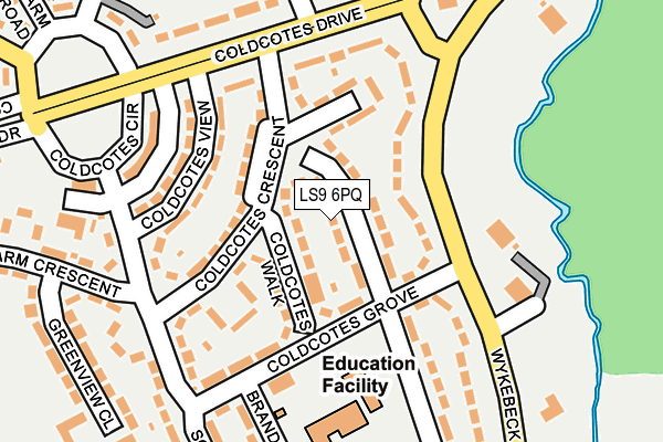 LS9 6PQ map - OS OpenMap – Local (Ordnance Survey)