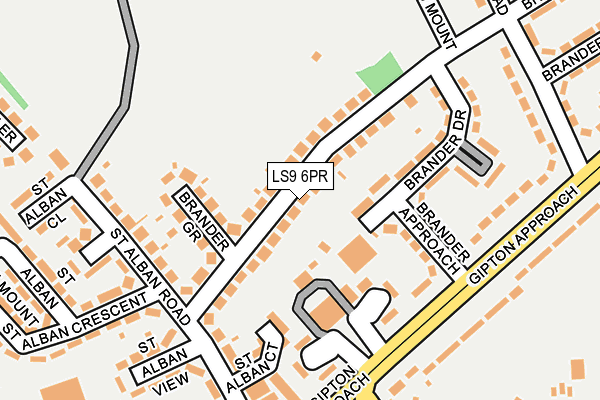 LS9 6PR map - OS OpenMap – Local (Ordnance Survey)