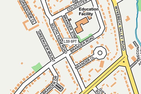 LS9 6PT map - OS OpenMap – Local (Ordnance Survey)