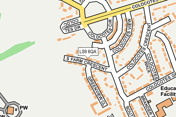 LS9 6QA map - OS OpenMap – Local (Ordnance Survey)