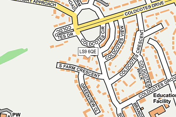 LS9 6QE map - OS OpenMap – Local (Ordnance Survey)