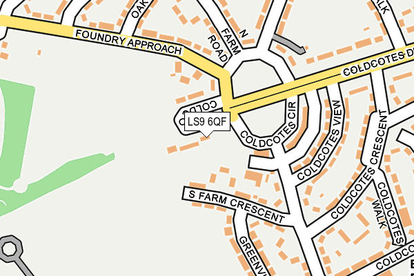 LS9 6QF map - OS OpenMap – Local (Ordnance Survey)