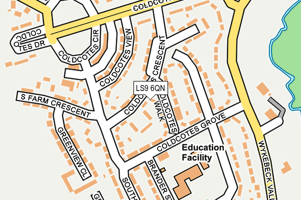 LS9 6QN map - OS OpenMap – Local (Ordnance Survey)