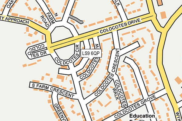 LS9 6QP map - OS OpenMap – Local (Ordnance Survey)