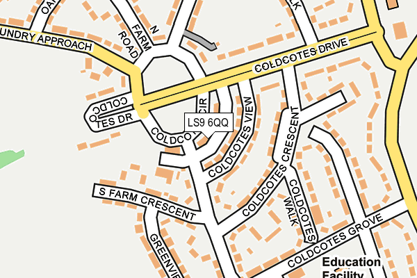 LS9 6QQ map - OS OpenMap – Local (Ordnance Survey)