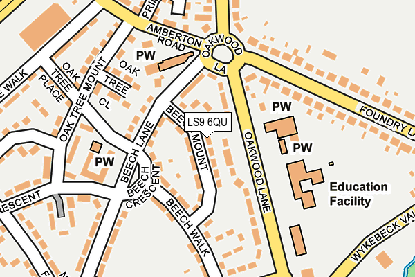LS9 6QU map - OS OpenMap – Local (Ordnance Survey)