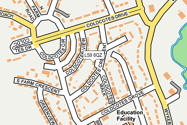 LS9 6QZ map - OS OpenMap – Local (Ordnance Survey)