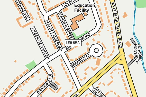 LS9 6RA map - OS OpenMap – Local (Ordnance Survey)