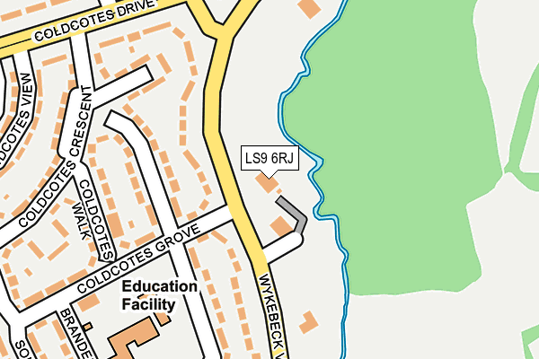 LS9 6RJ map - OS OpenMap – Local (Ordnance Survey)