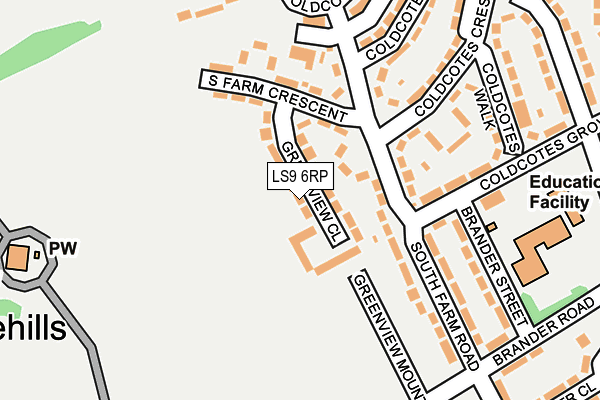 LS9 6RP map - OS OpenMap – Local (Ordnance Survey)