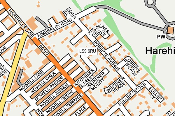 LS9 6RU map - OS OpenMap – Local (Ordnance Survey)