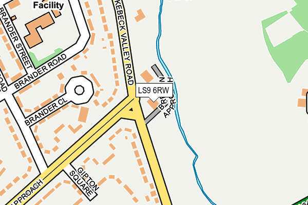 LS9 6RW map - OS OpenMap – Local (Ordnance Survey)