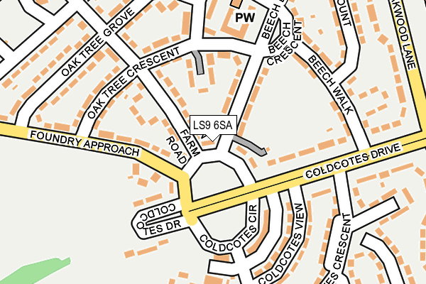 LS9 6SA map - OS OpenMap – Local (Ordnance Survey)