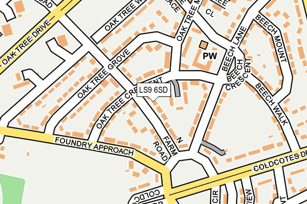 LS9 6SD map - OS OpenMap – Local (Ordnance Survey)