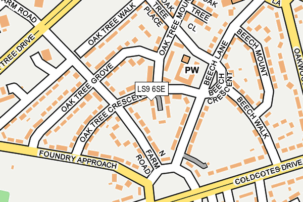 LS9 6SE map - OS OpenMap – Local (Ordnance Survey)