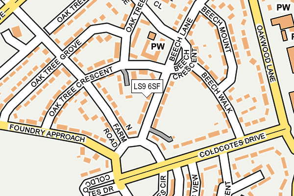 LS9 6SF map - OS OpenMap – Local (Ordnance Survey)