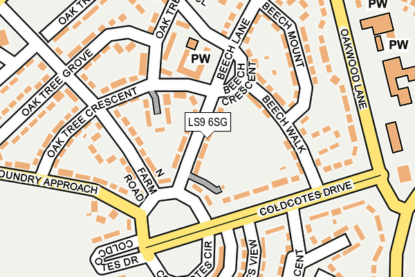 LS9 6SG map - OS OpenMap – Local (Ordnance Survey)