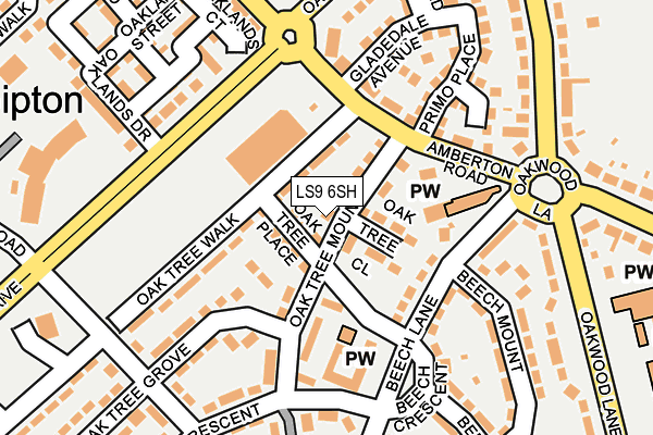 LS9 6SH map - OS OpenMap – Local (Ordnance Survey)