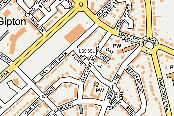 LS9 6SL map - OS OpenMap – Local (Ordnance Survey)