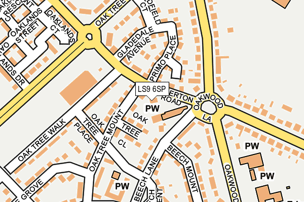 LS9 6SP map - OS OpenMap – Local (Ordnance Survey)