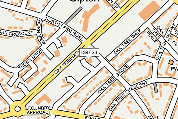 LS9 6SS map - OS OpenMap – Local (Ordnance Survey)