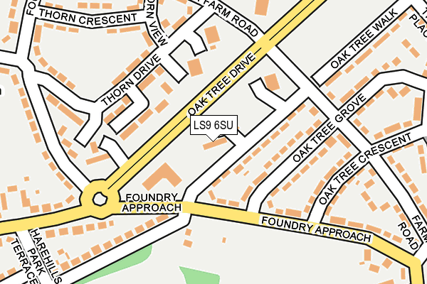 LS9 6SU map - OS OpenMap – Local (Ordnance Survey)