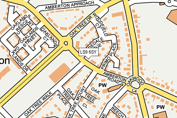 LS9 6SY map - OS OpenMap – Local (Ordnance Survey)