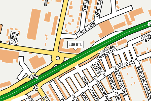 LS9 6TL map - OS OpenMap – Local (Ordnance Survey)